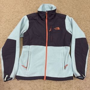 Vintage The North Face Denali Jacket Women Sm Blue Gray Polartec Zip Fleece Coat